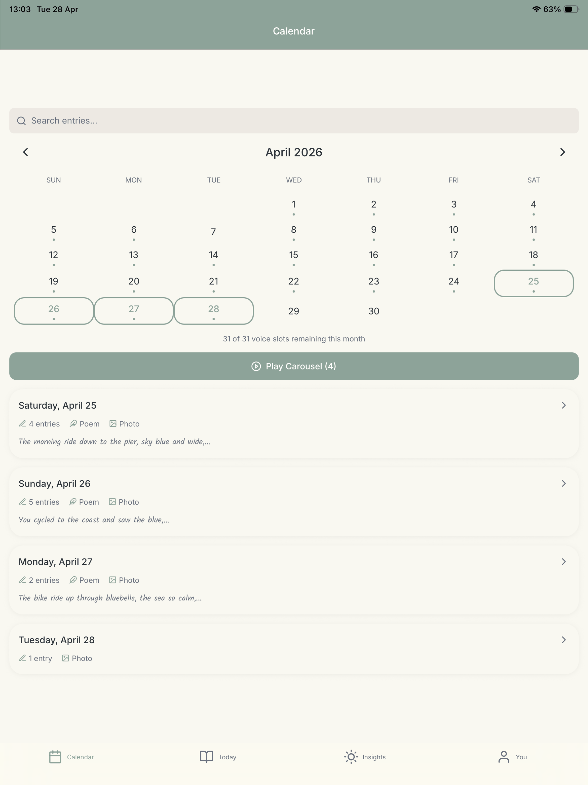 Voice journaling